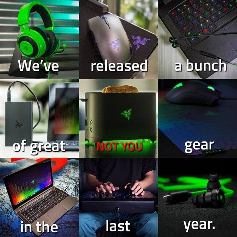 alienware coopts the not you meme