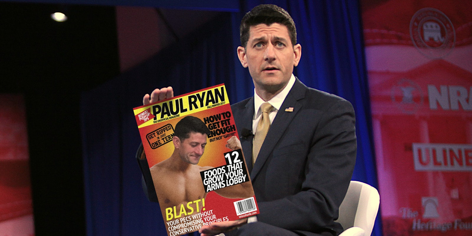 Paul Ryan holding Paul Ryan magazine