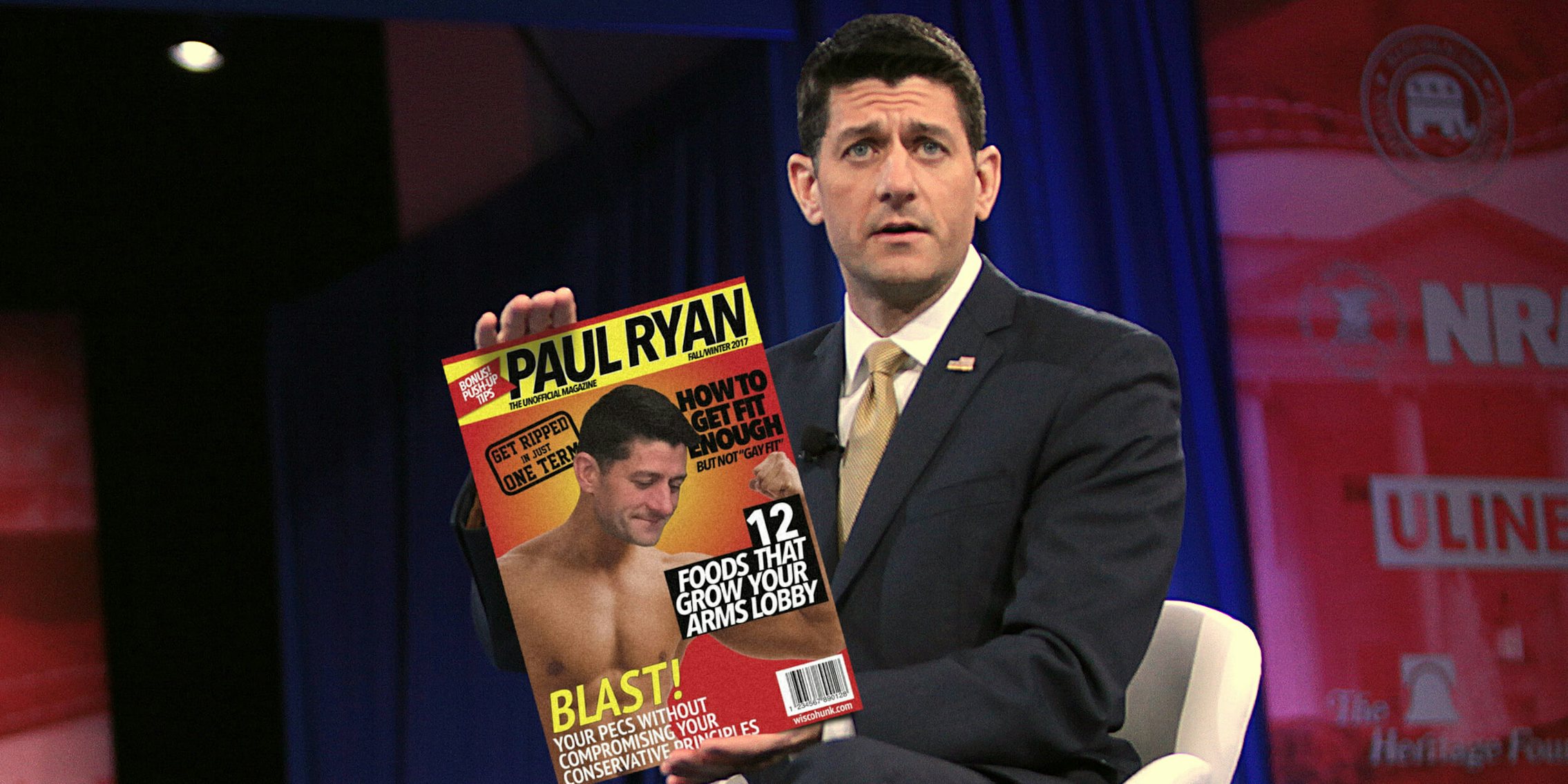 Paul Ryan holding Paul Ryan magazine