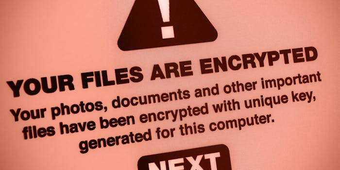 "Your files are encrypted" malware warning