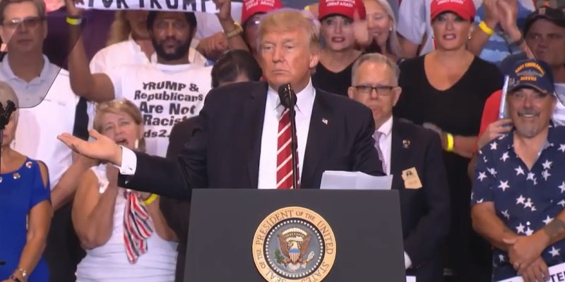 Trump made a campaign-style speech in Arizona.