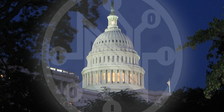 Net Neutrality logo over US Capitol Building
