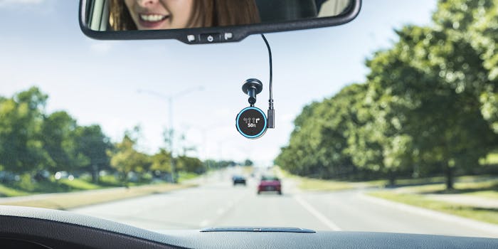 Garmin Speak on car windshield