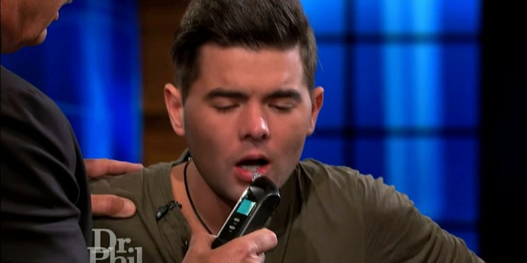 'Survivor' winner Todd Herzog takes a breathalyzer test on 'Dr. Phil.' He says the show enabled his alcoholism for his 2013 appearance.