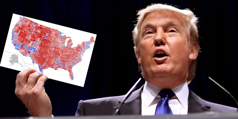 Donald Trump Holding 2016 Electoral Map