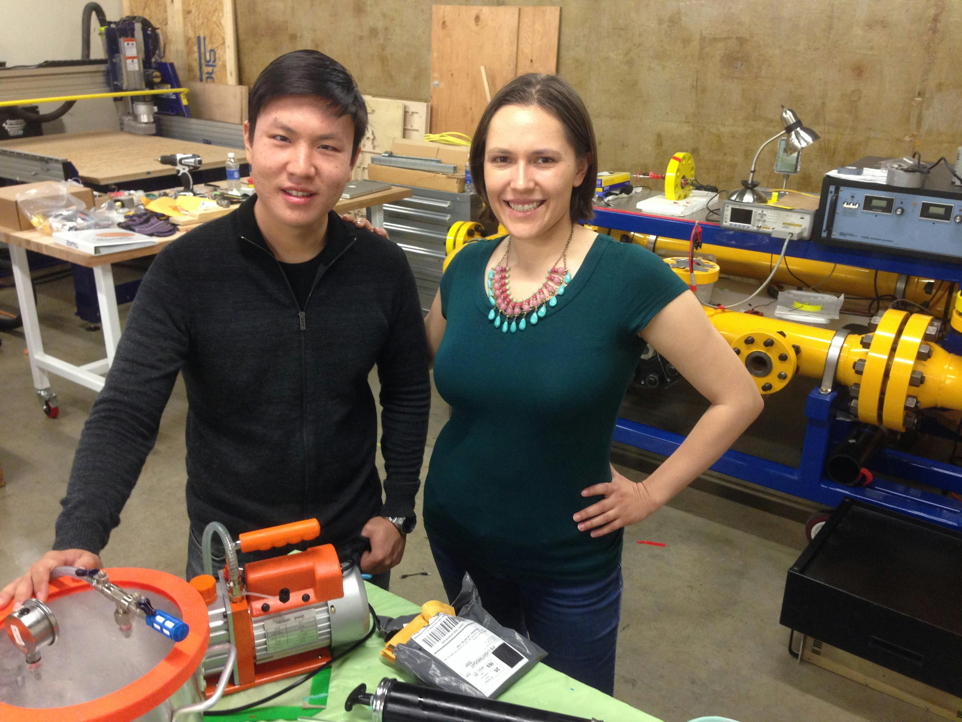 SmartBod cofounders James Wang (L) and Liz Klinger (R).
