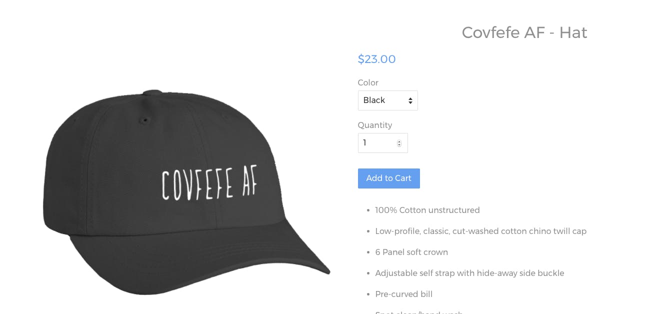 covfefe hat dog rates
