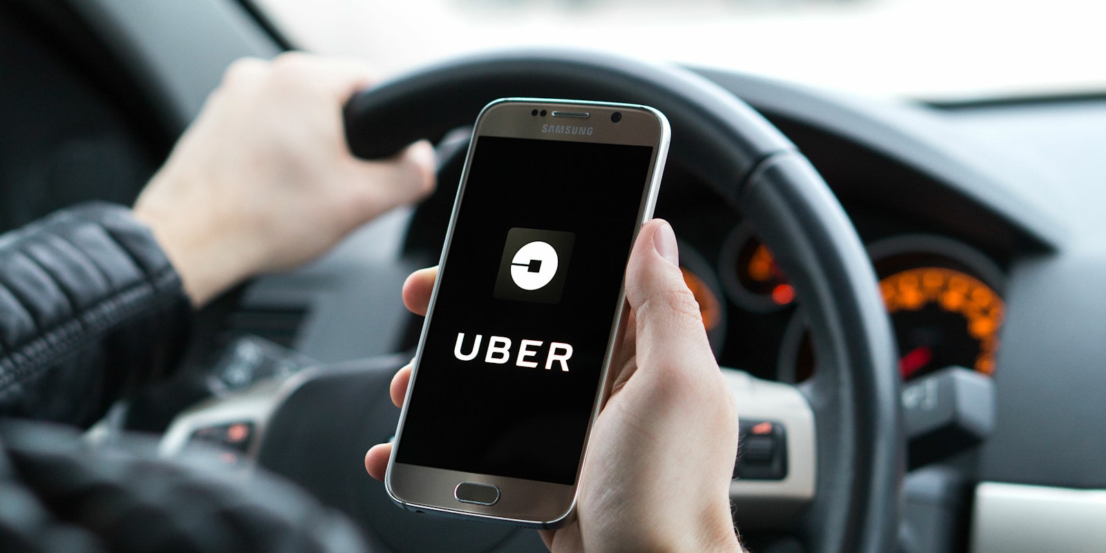 uber ride-hailing app on smartphone