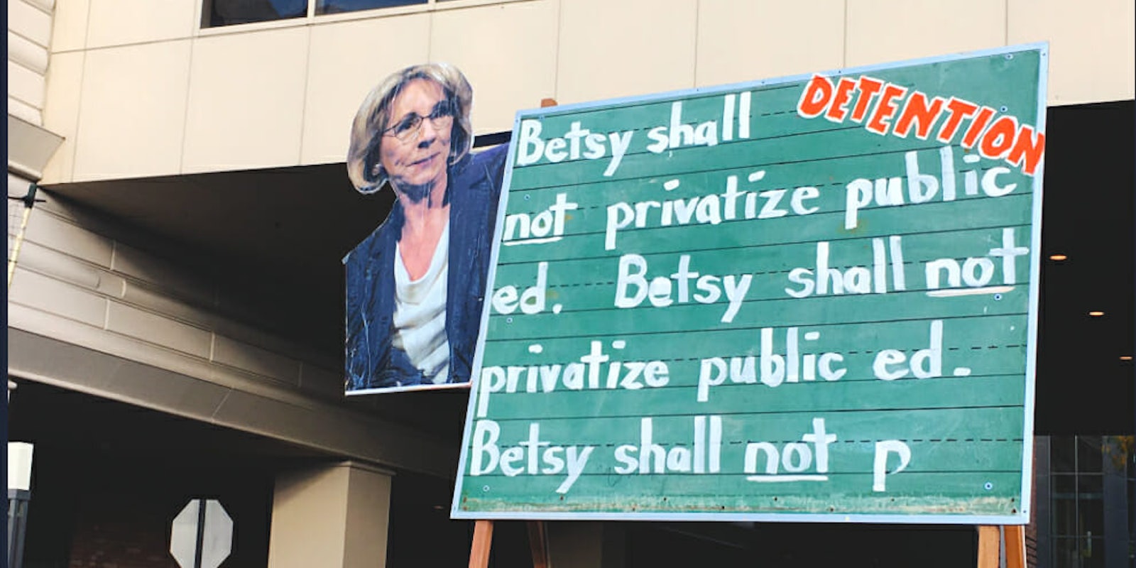 Betsy DeVos chalkboard
