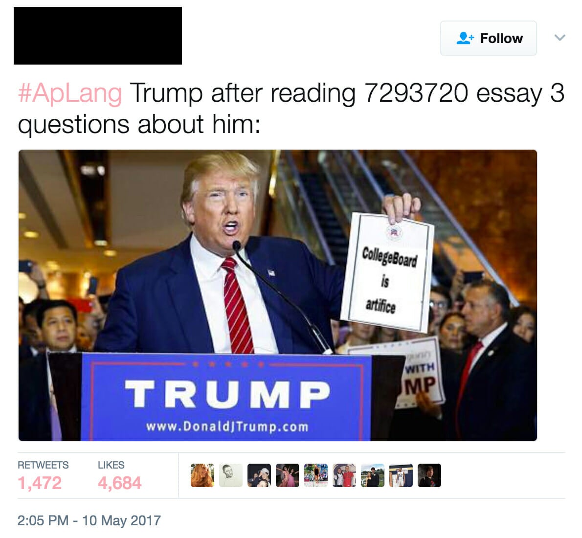 High school kids are roasting Trump in their AP exams