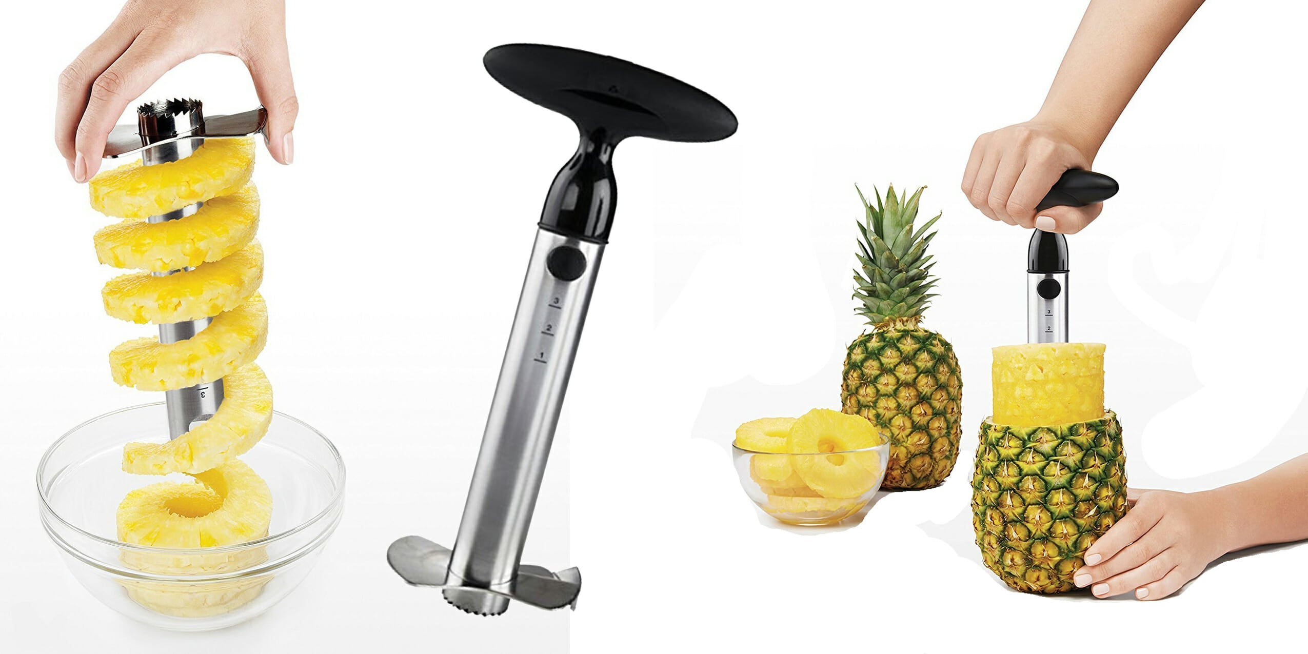 This pineapple slicer makes slicing the spiny fruit a breeze