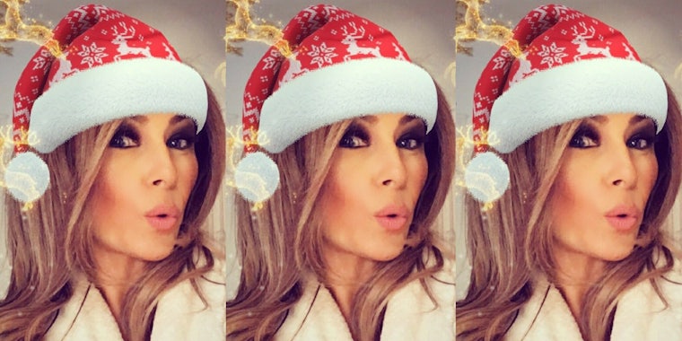 Melania Trump posted a 'Merry Christmas' selfie in a Santa hat filter