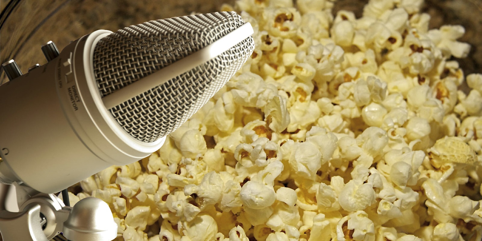Microphone over popcorn