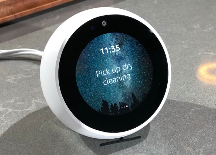amazon echo spot alex smart speaker touchscreen