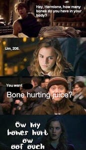 harry potter bone hurting juice meme