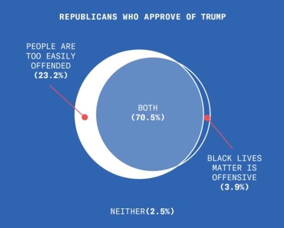 Trump supporters largely feel offended by Black Lives Matter while believing others are too easily offended.