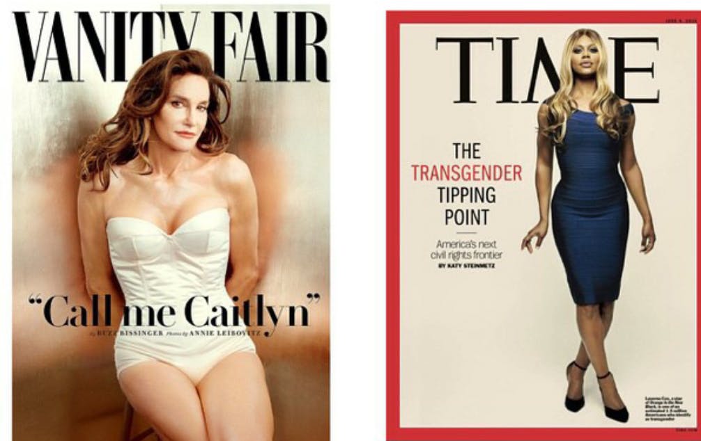 Caitlyn Jenner (l) and Laverne Cox (r)