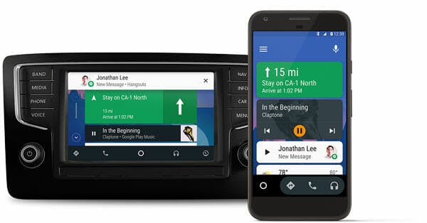 Android Auto on dash and phone