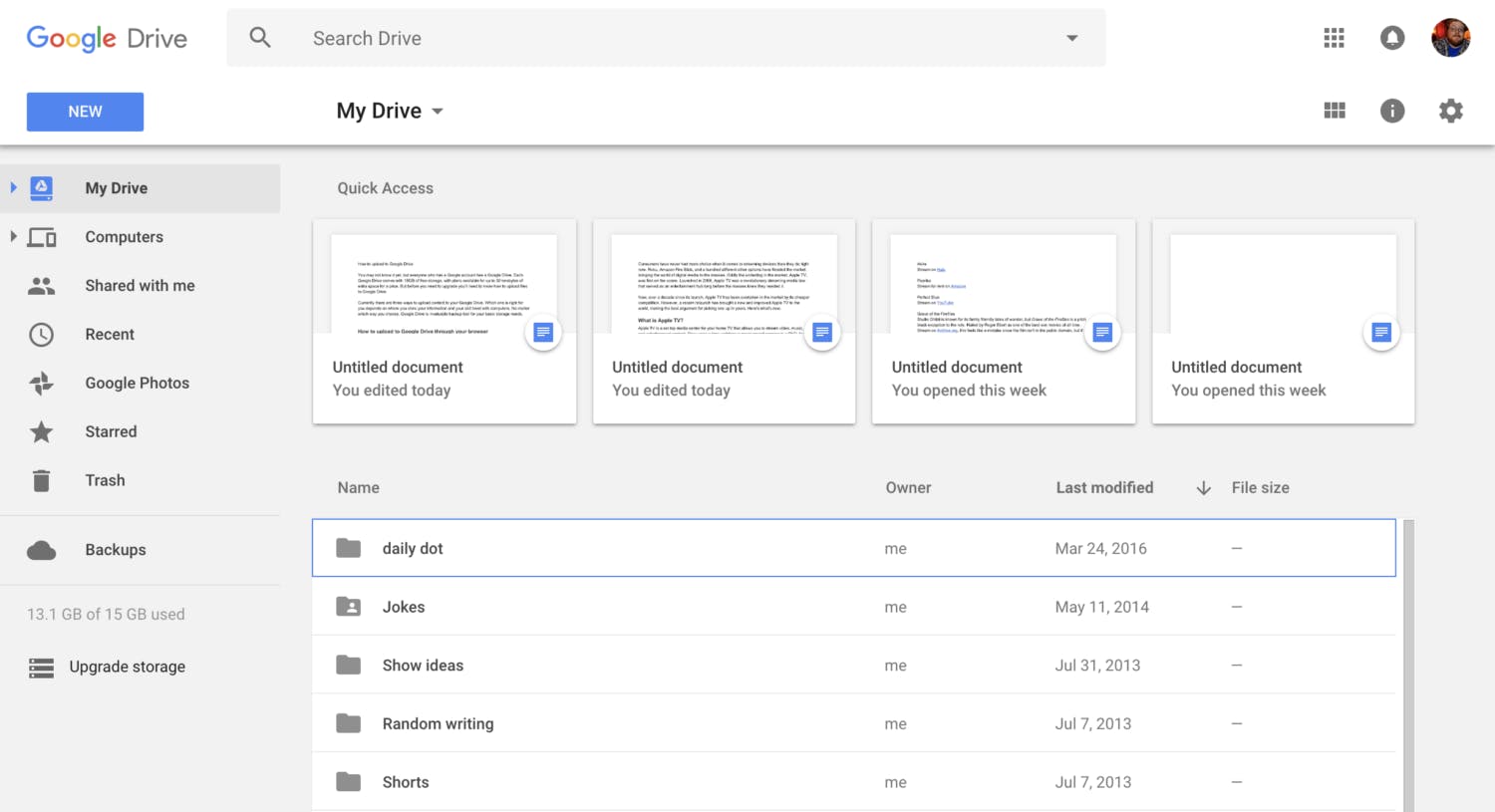 upload a file to google drive from browser