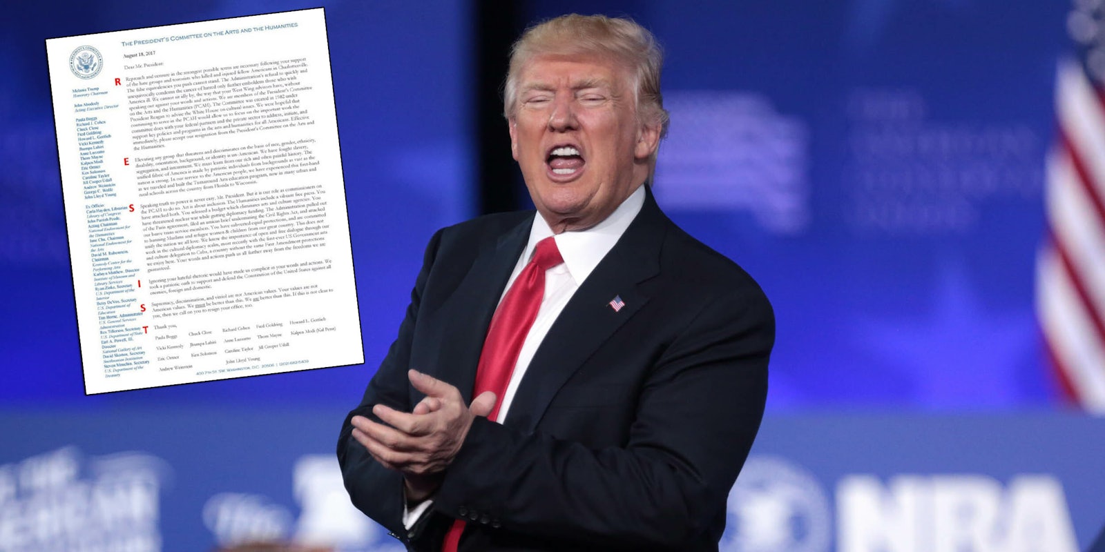 Is there a hidden meaning in a Trump committee's resignation letter?
