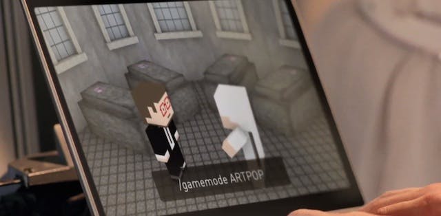 Lady Gaga using Minecraft