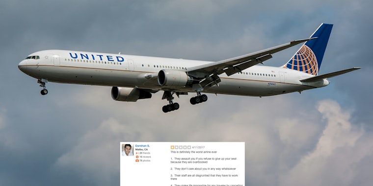 United Airlines Yelp review