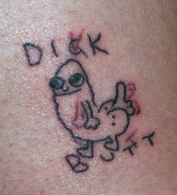 A DIck Butt tattoo