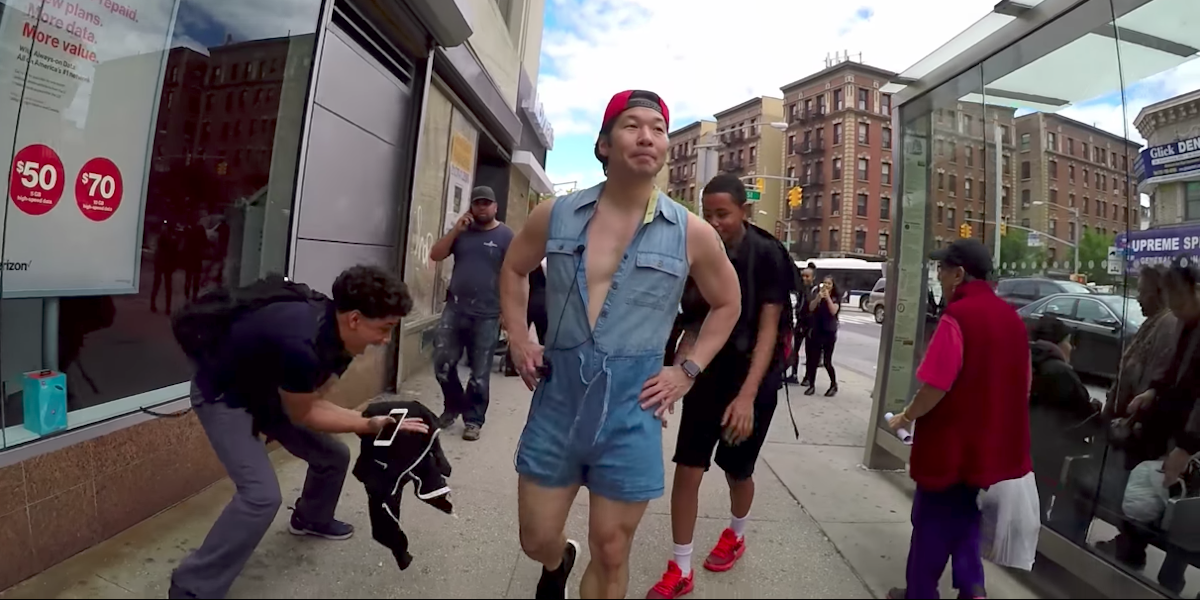 YouTuber QPark walks around New York City for 10 hours in a male romper.
