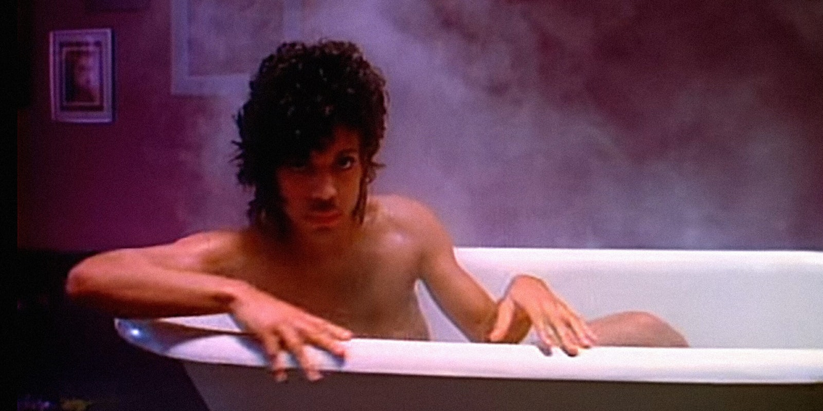 Prince in bathtub, When Doves Cry video