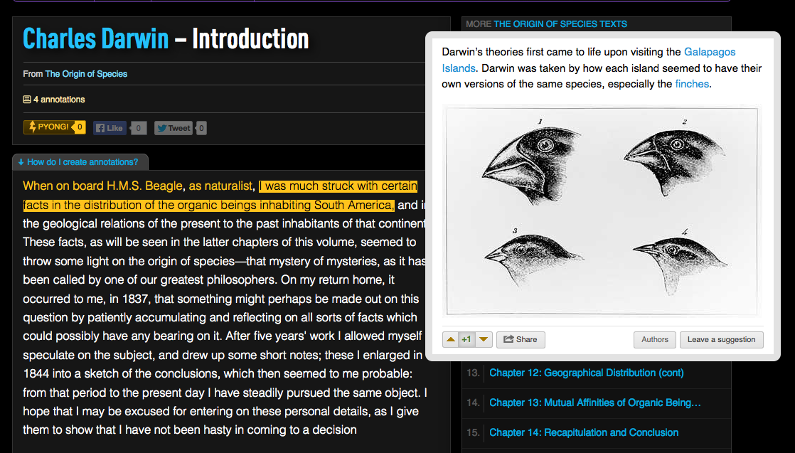 Rap Genius, Carles Darwin, Origin of Species, News Genius