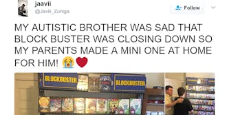 Family recreates favorite Blockbuster store at home for son with autism after it closes