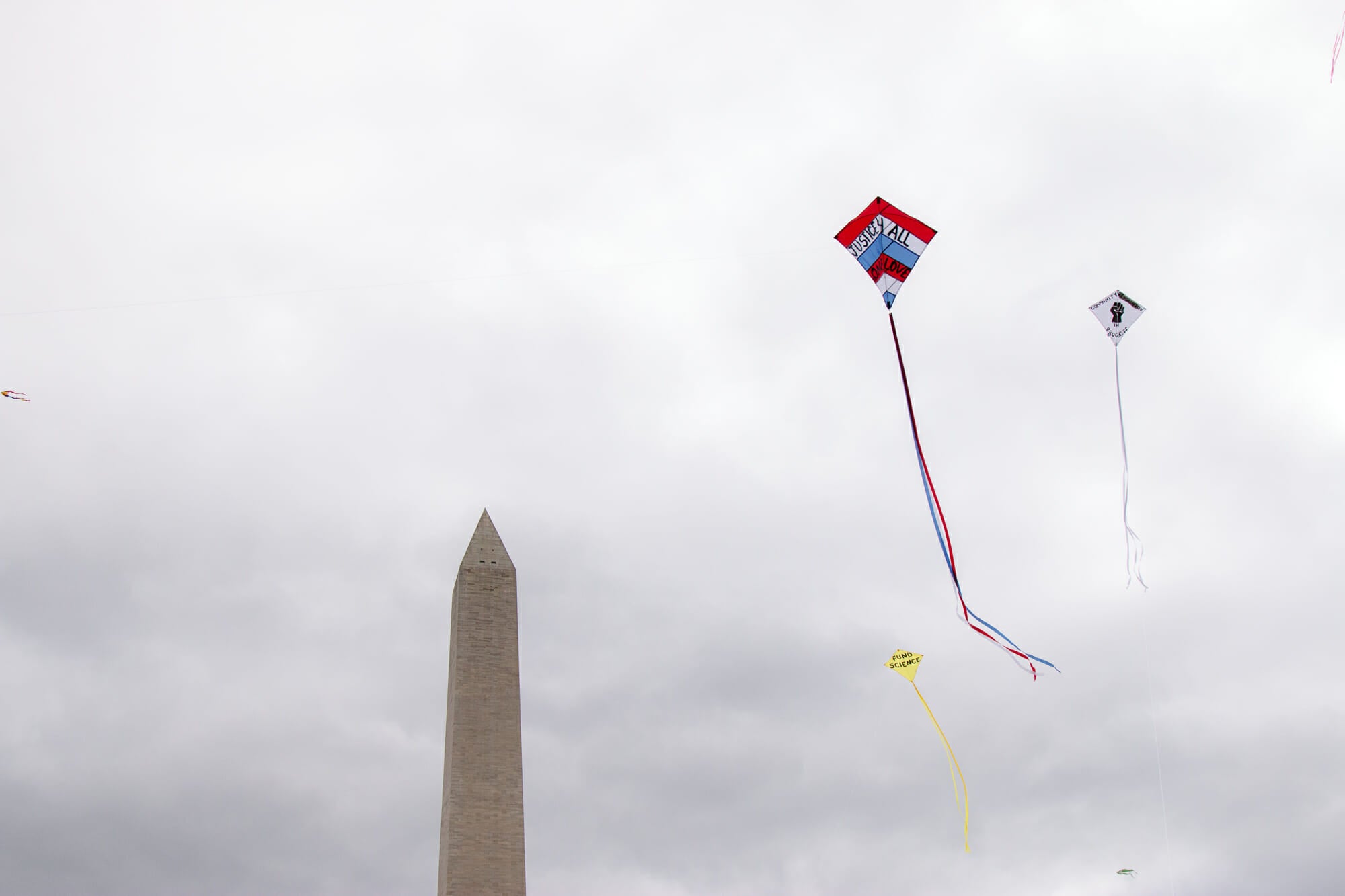 Love Flies High protest at Washington Monument