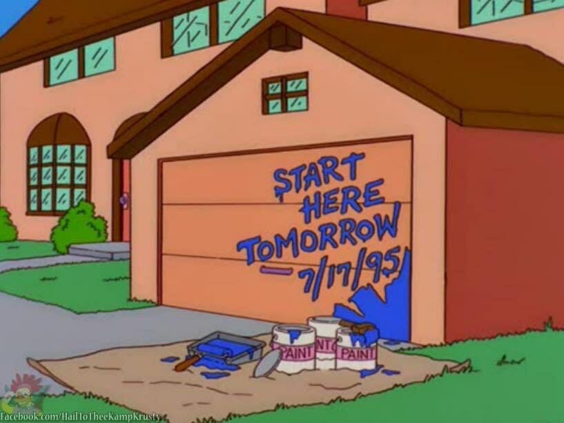 homer paints garage simpsons meme