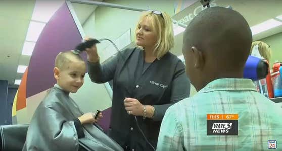 Reddy watches his friend Jax get the same haircut as him so they can trick their teacher.