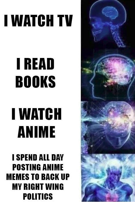 anime politics galaxy brain meme
