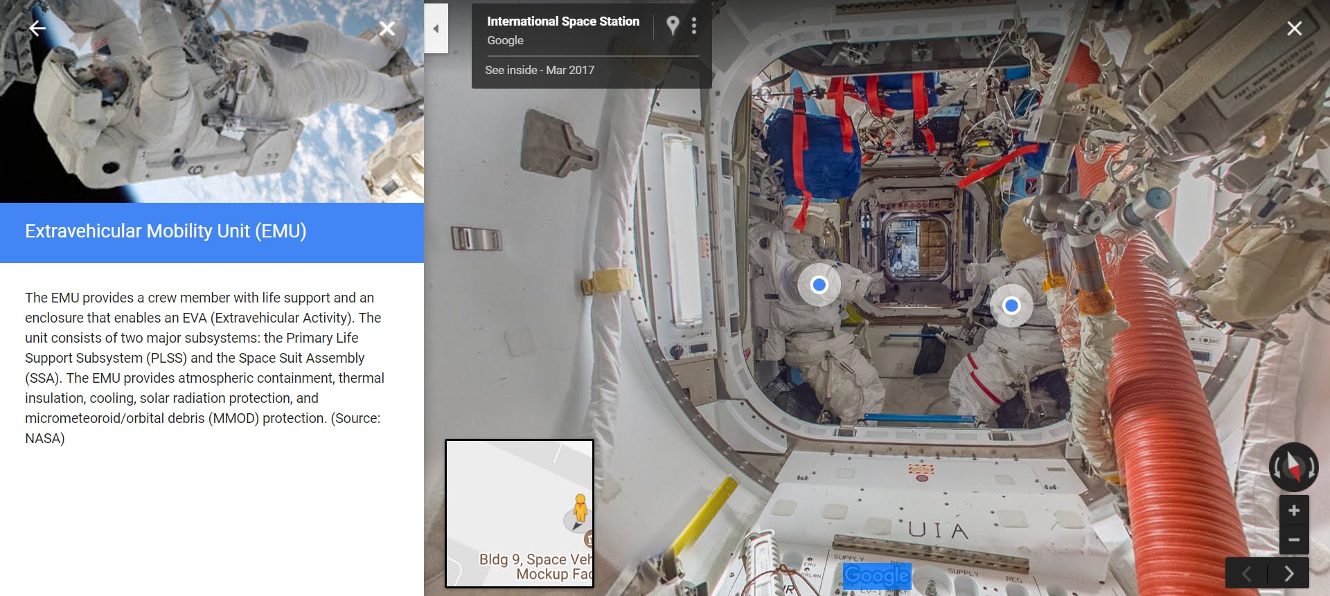 international space station google street view maps