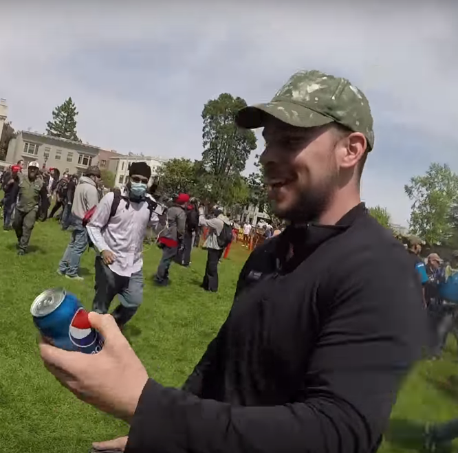 camo hat guy takes pepsi