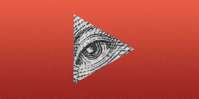 Eye of Providence in YouTube logo
