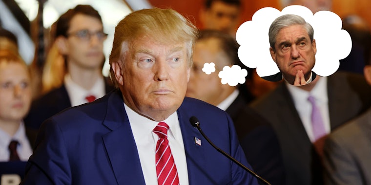 Robert Mueller in Donald Trump's thought bubble