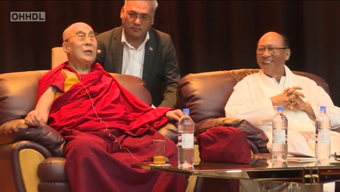 The Dalai Lama speaking in Manjpur