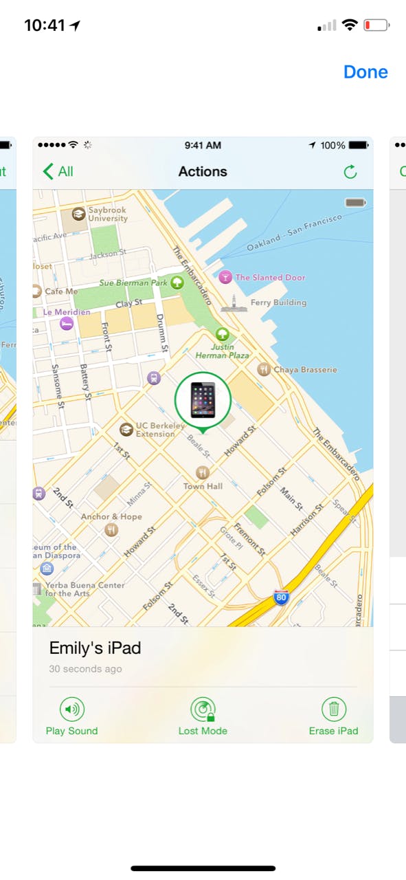 apple find my iphone map ipad