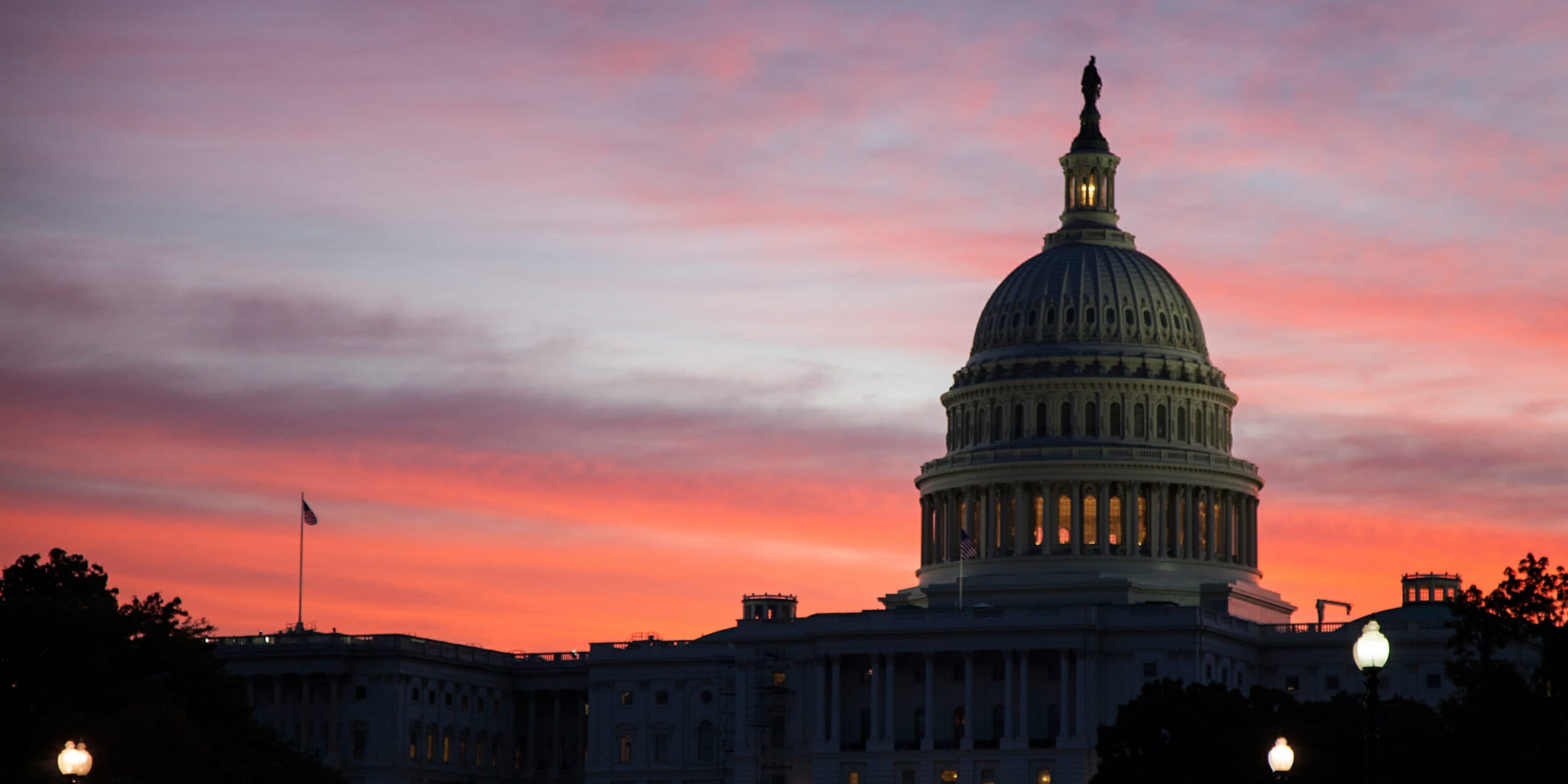 The U.S. Capitol building at dawn.
