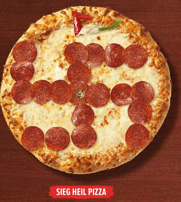 Swastika 4chan pizza