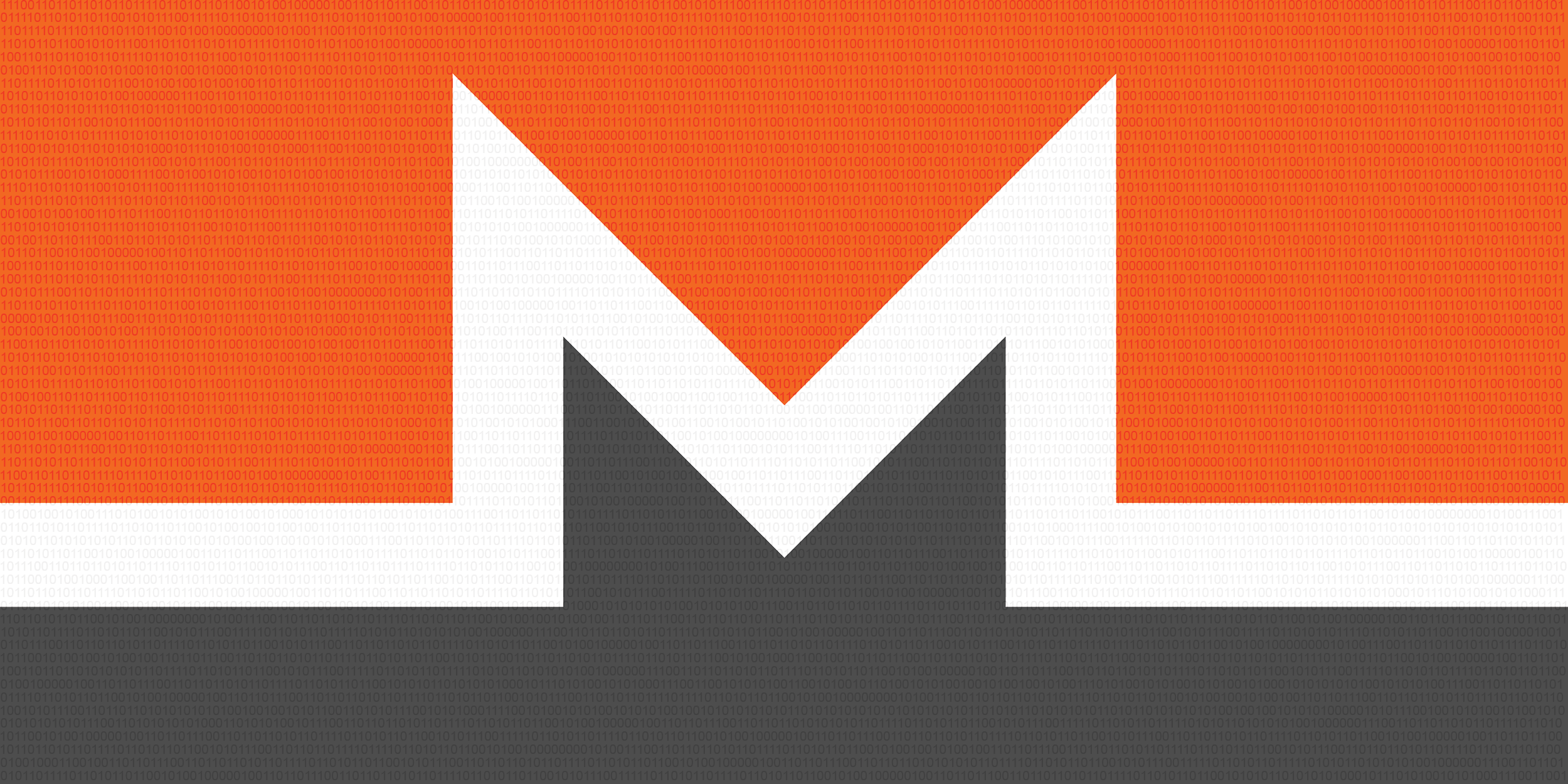 What is Monero? Monero logo with binary overlay
