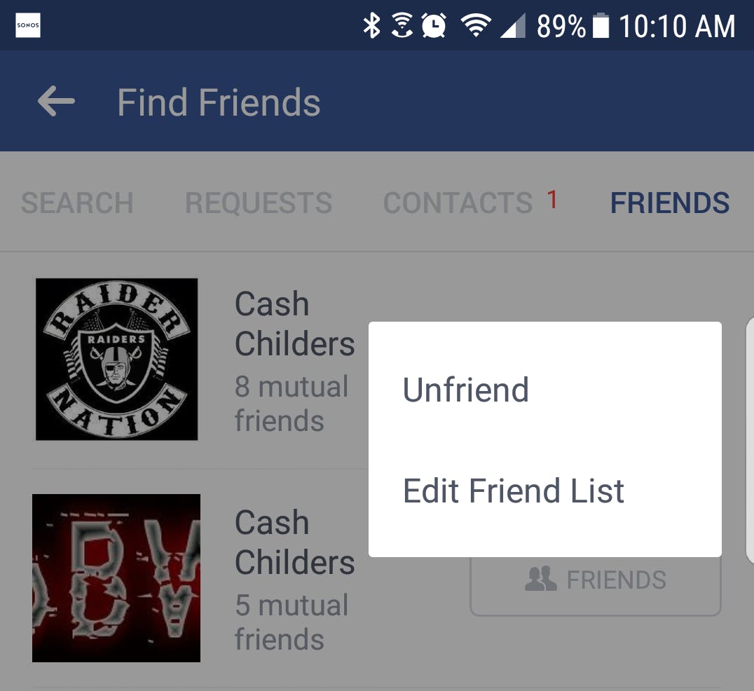 Allow users to unfriend others from within the Friends menu