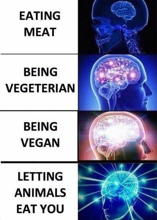 letting animals eat you galaxy brain meme