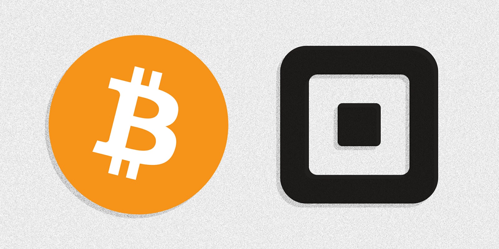bitcoin and square logos