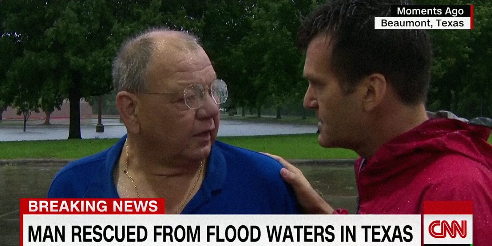 Man rescued from flood by CNN crew