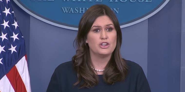 Sarah Huckabee Sanders defended President Donald Trump amid accusations that he is racist by claiming his time on television absolved him of such a label. 