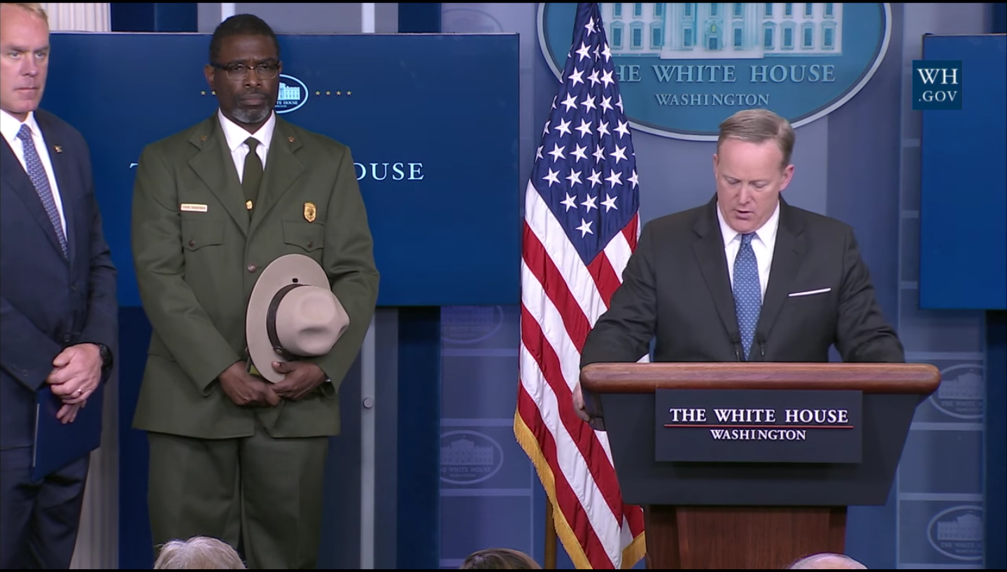 park ranger face at trump donation